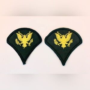 US Army Specialist (E-4) Rank Insignia Patch - Set of 2 - Vintage